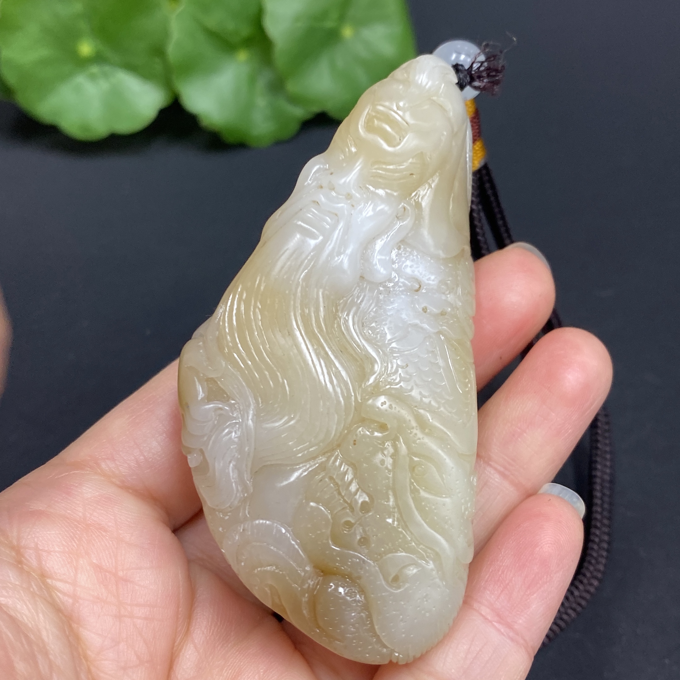 H27125795 Hetian Jade Handheld Piece Guan Gong