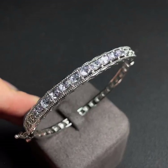 C23654534 Tanzanite Inlay Bracelet Non-Gold Inlay Size 55.9 Total Weight Approx.10.48g