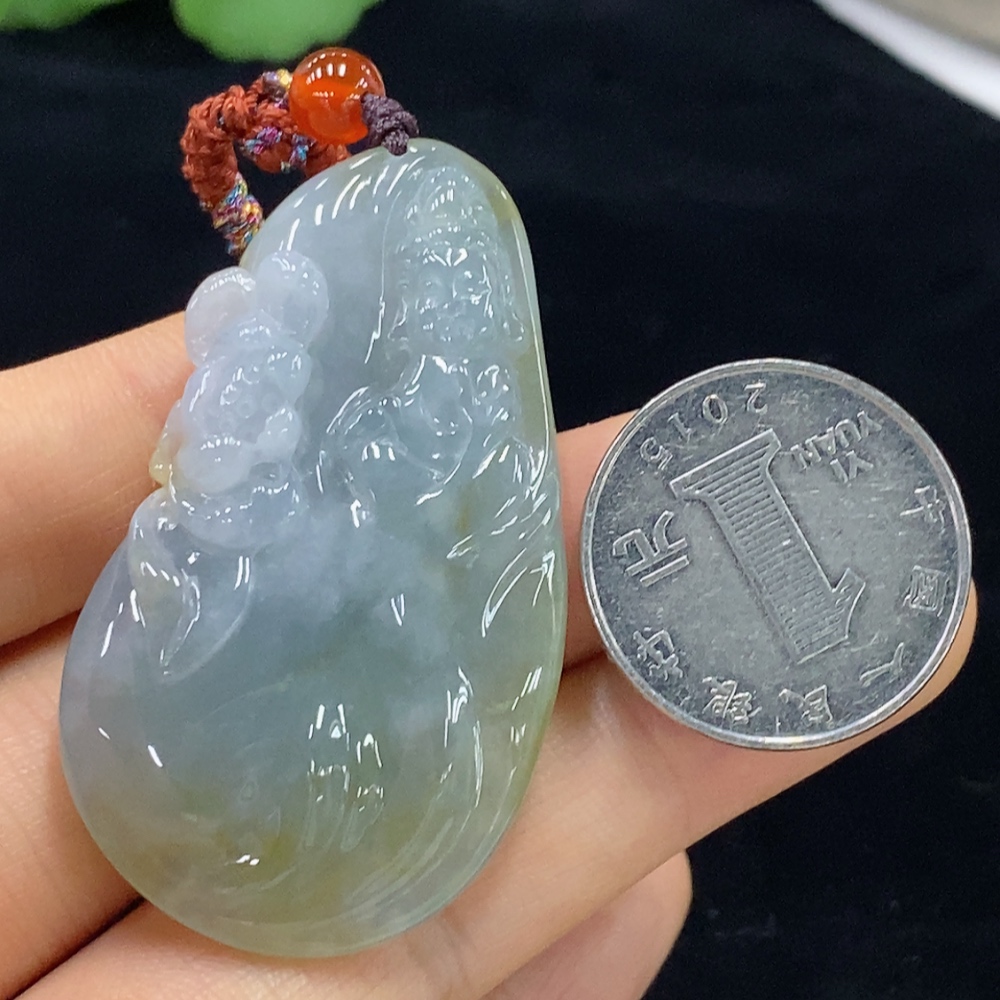 F31586212 Jadeite Pendant with Cord Total Weight Approx. 28.18g