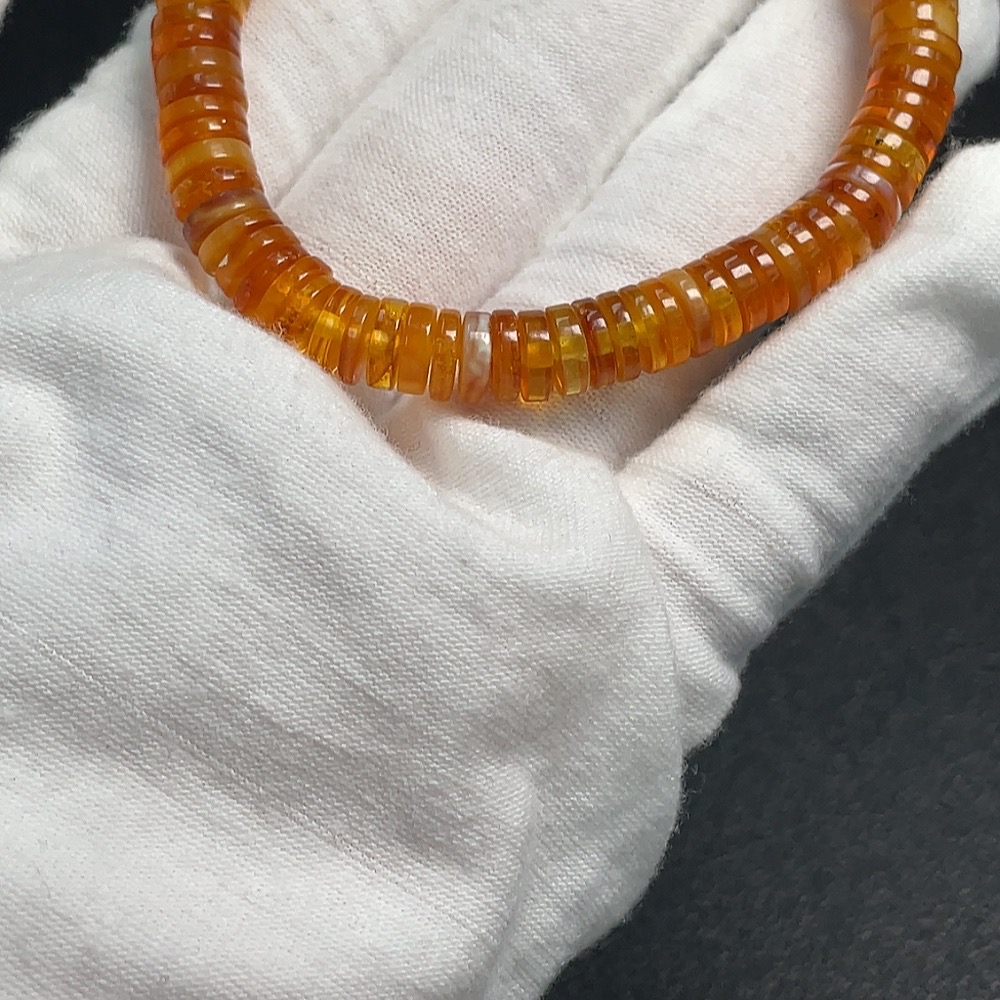 C32814901 Amber Honey Bead Bracelet, Total Weight Approx. 6.98g, Size 7mm