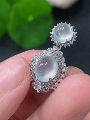 F31691887 Jadeite Bezel-set Cabochon Pendant with 18k Gold and Diamond Accents, Total Weight Approximately 2.238g