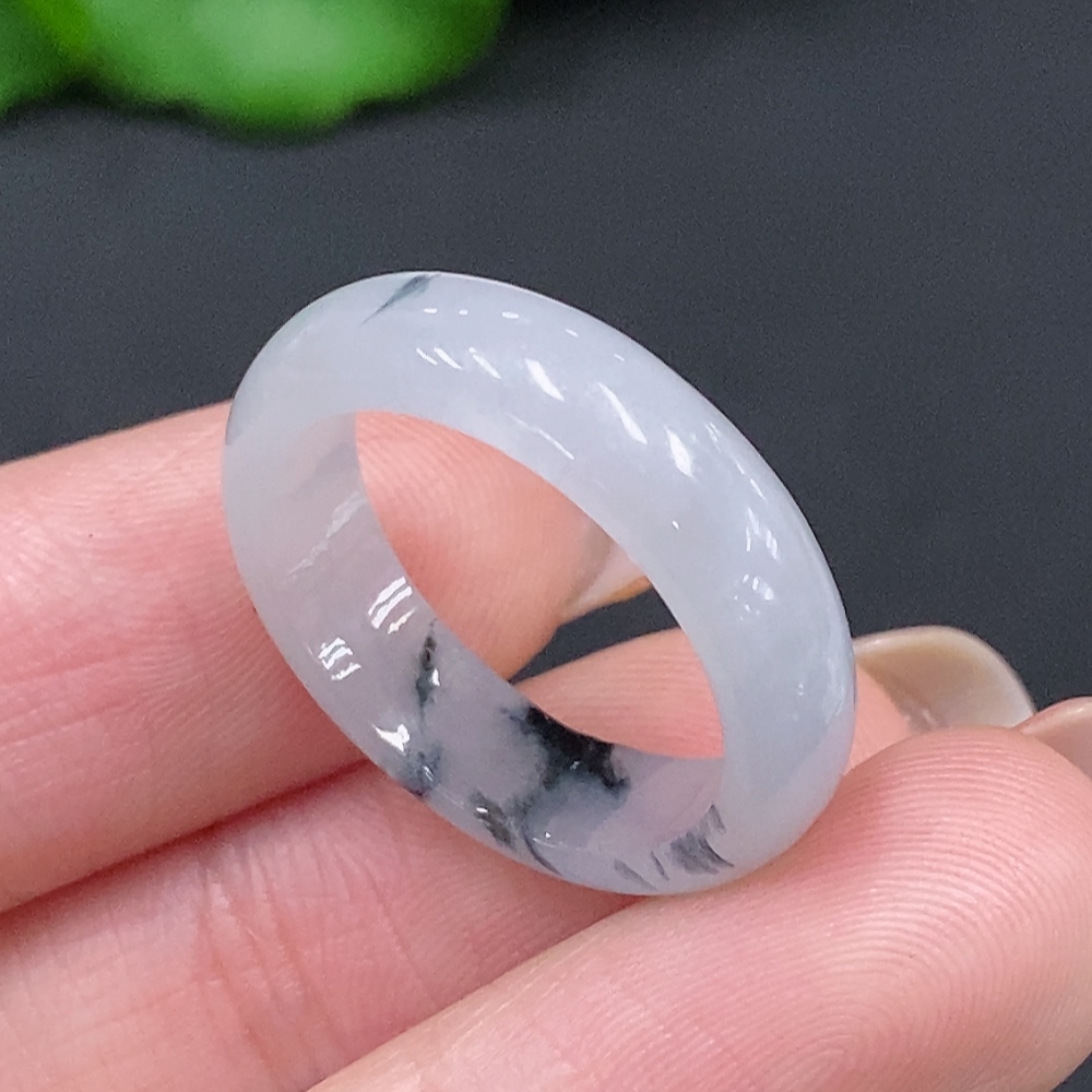 F27074873 Jadeite Ring Size 18 Total Weight Approx. 3g (Including Other Mineral Components)
