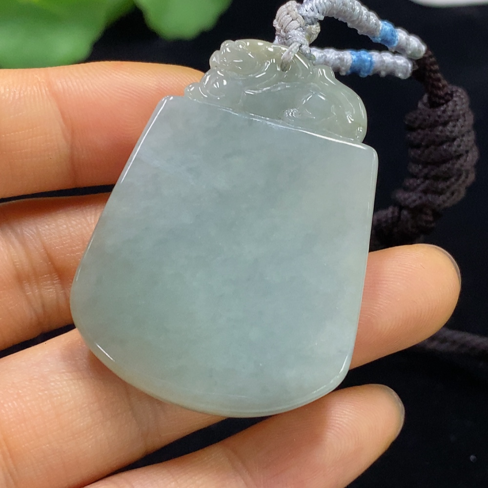 F34044938 Jadeite Pixiu Pendant Total weight approx. 30.09g (including rope weight)