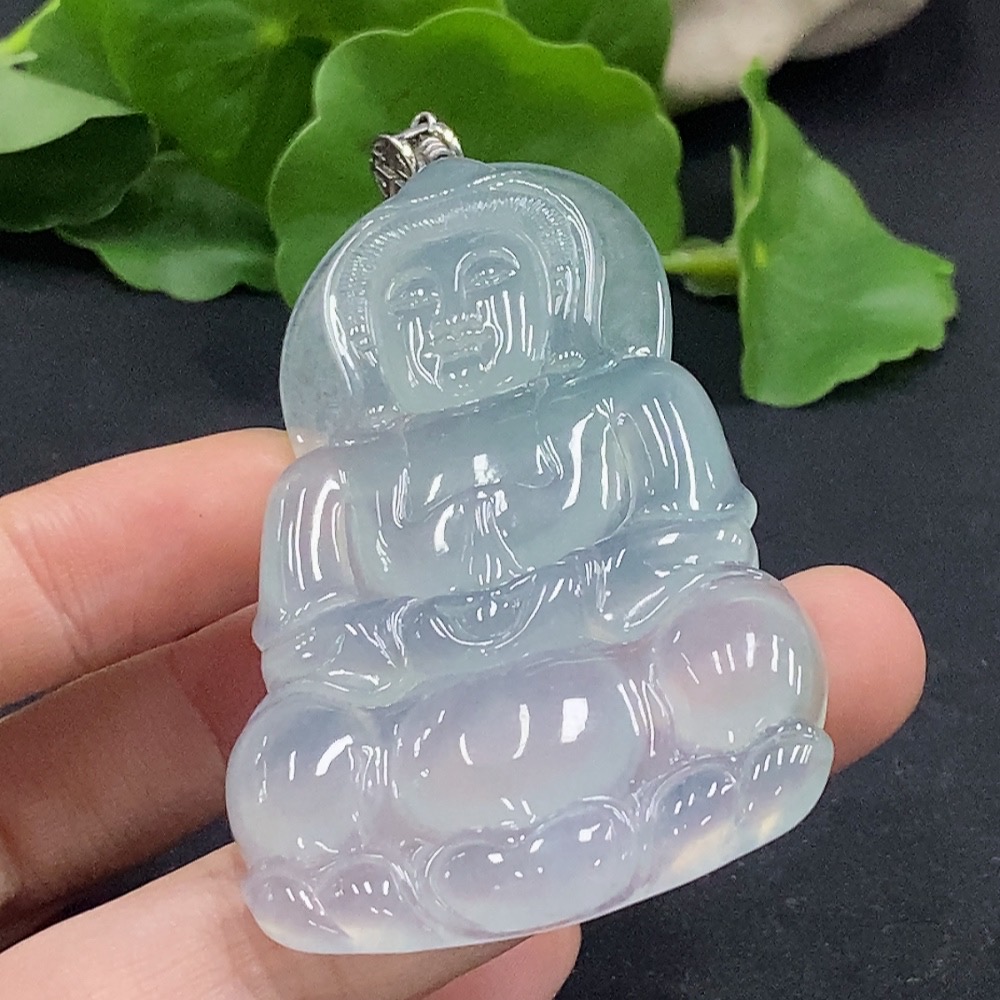 F32820203 Jadeite Guanyin Pendant Non-gold Inlaid Total Weight Approx. 26.37g