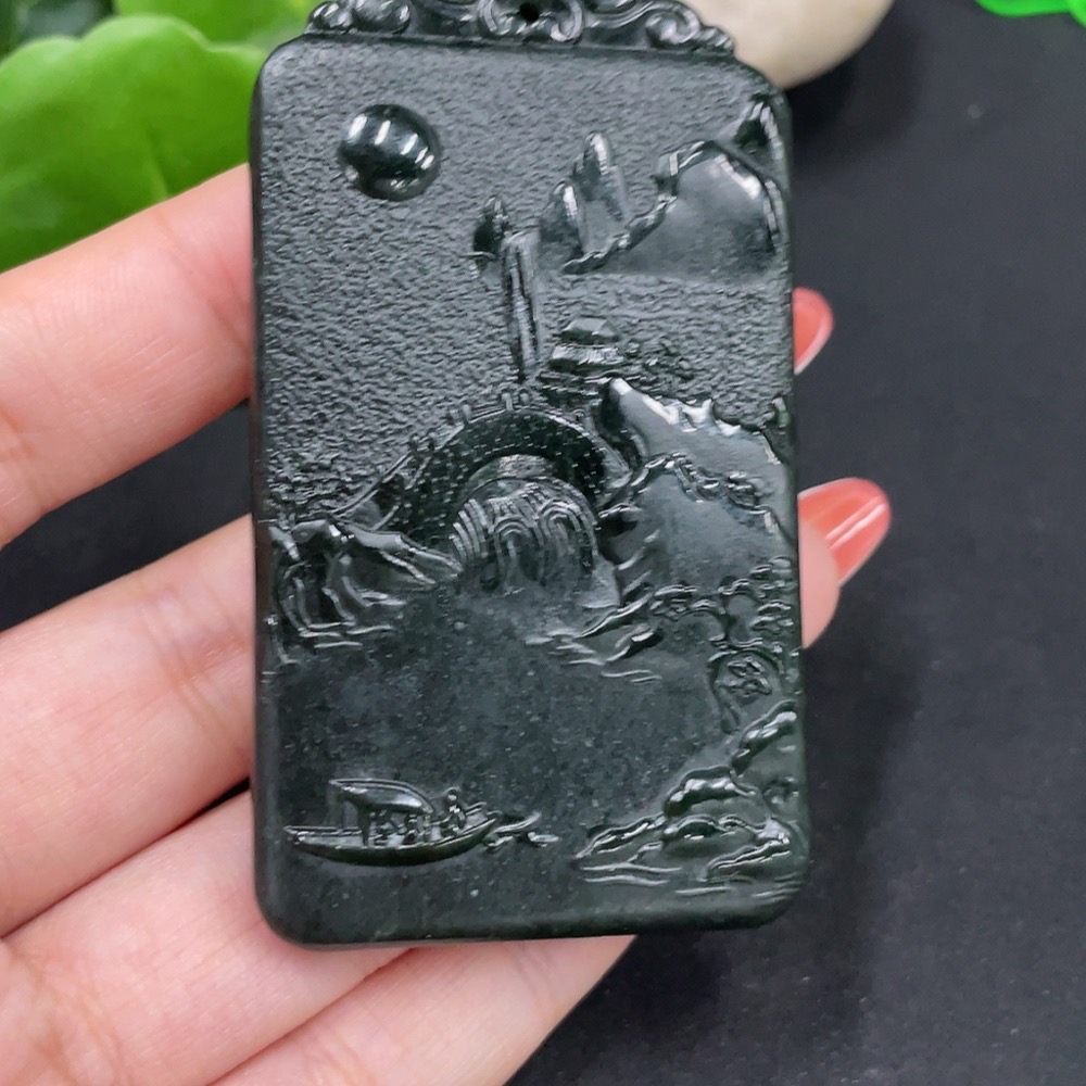 H34026040 Hetian Jade Pendant - Landscape Plaque, Total Weight Approx. 59.1g