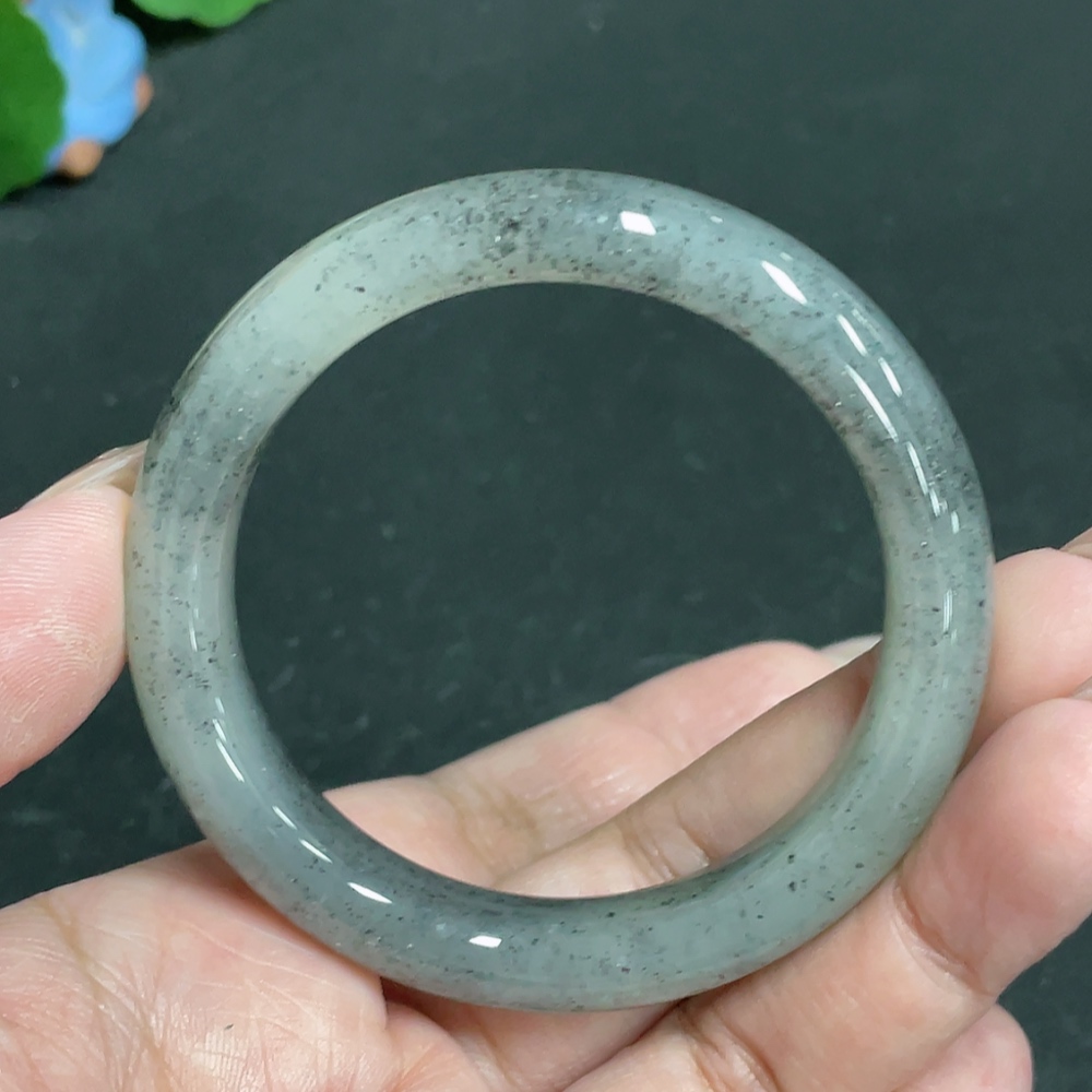 H30488613 Hetian Jade Round Bracelet Size 51.6 Total Weight Approx. 42.4g