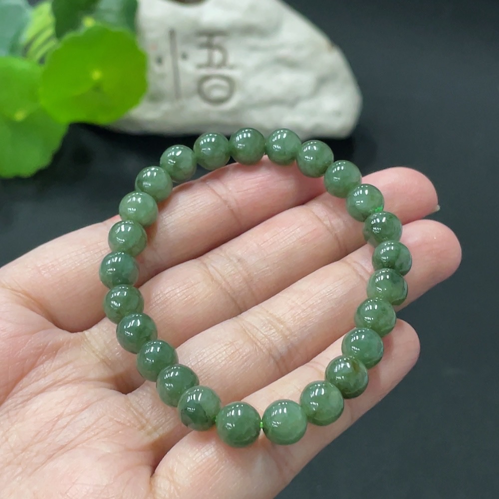 F34058176 Jadeite Beads Bracelet Approx. 7.2mm Total Weight Approx. 15.46g