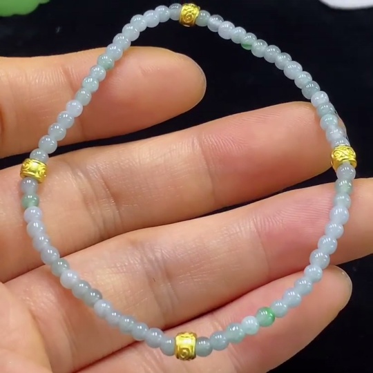 F34044457 Jadeite Bracelet Card 2.9mm Approx. Total Weight About 3.36g Non-Gold