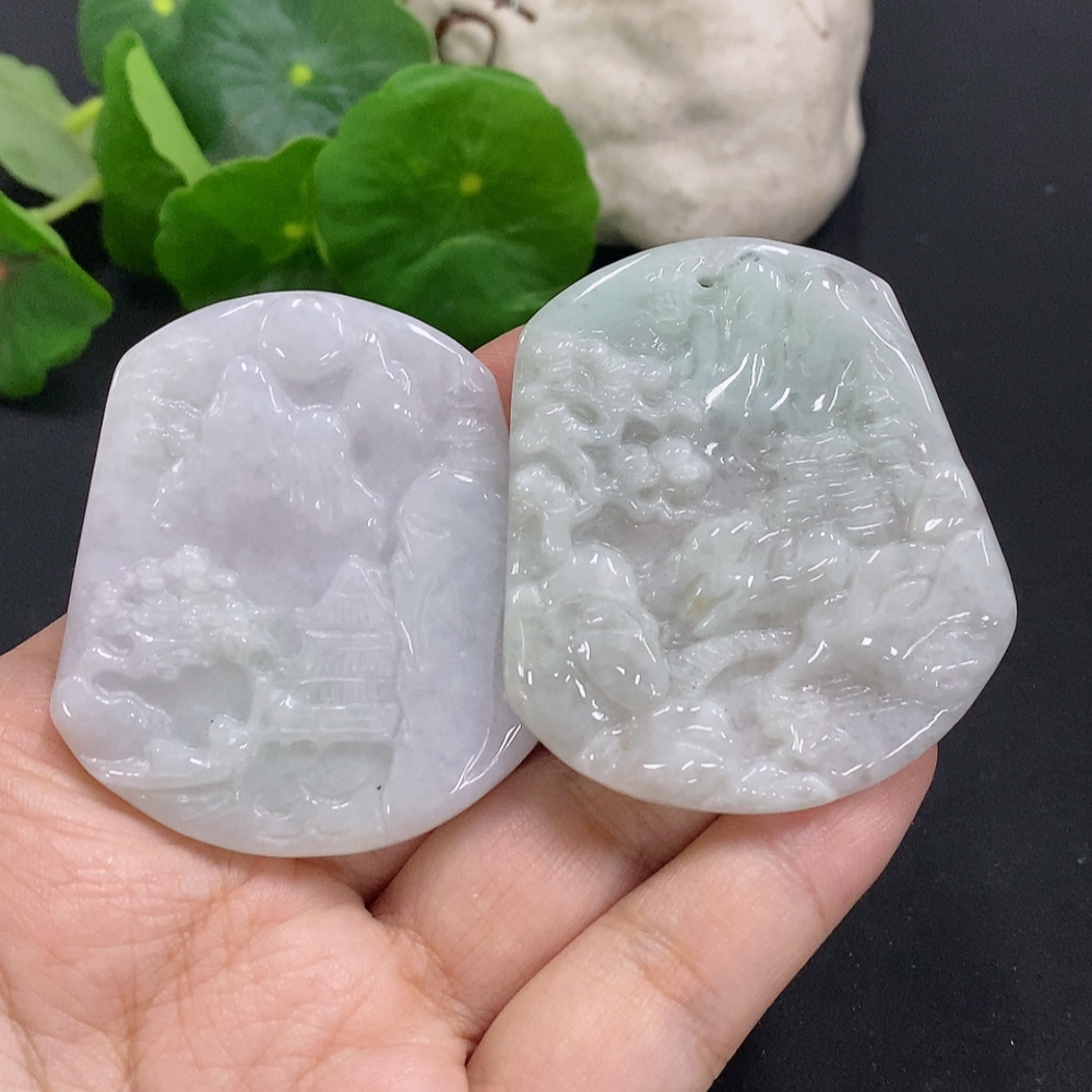 F32800874 Jadeite Landscape Pendant Sell as a Lot