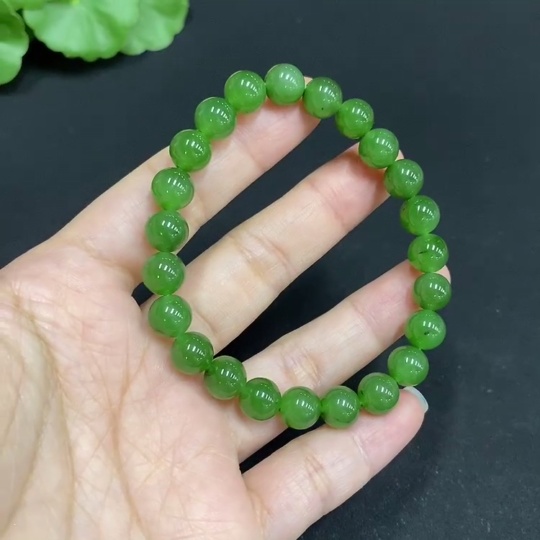 H34014840 Hetian Jade Jasper Bracelet Approx. 7.7 mm Total Weight Approx. 18.2g