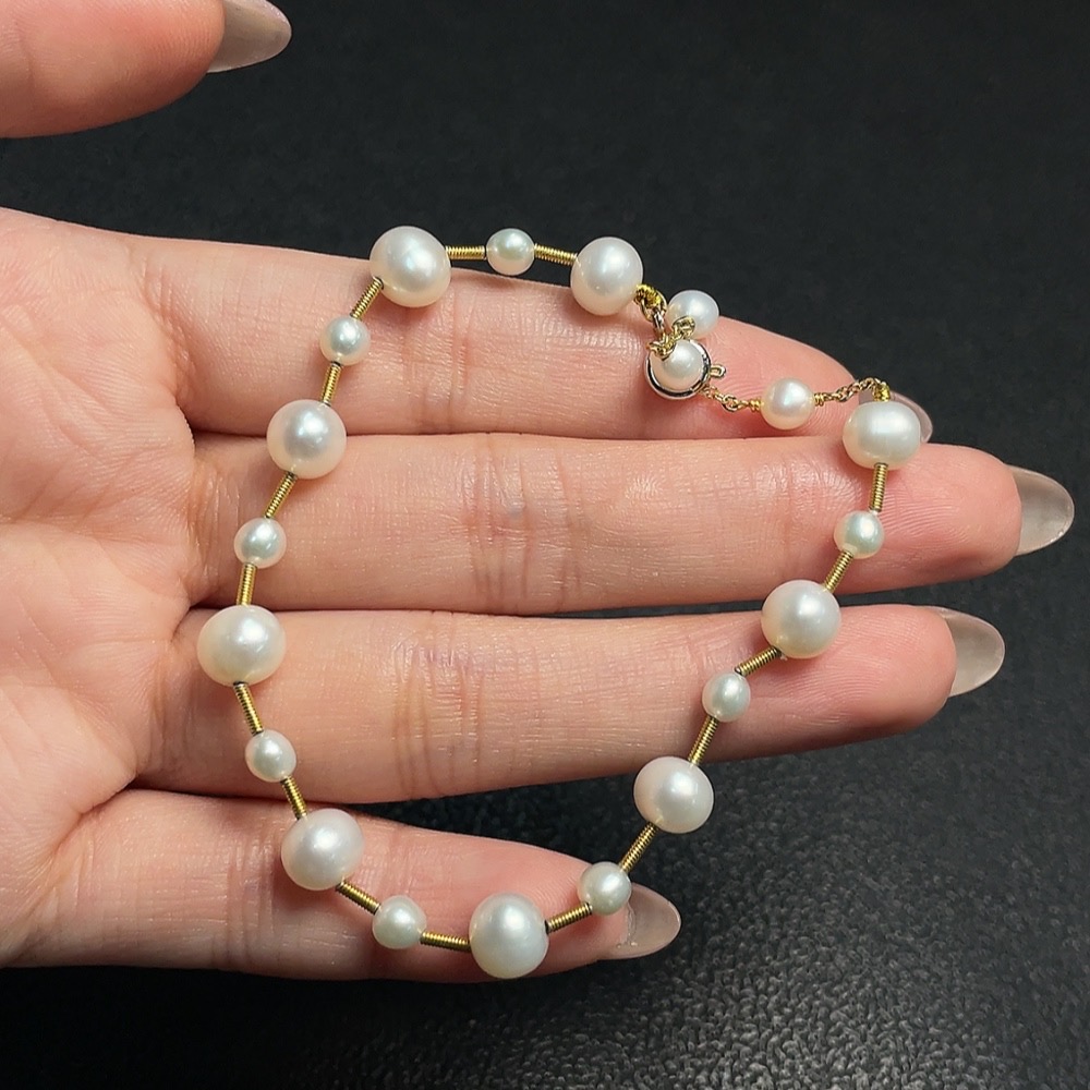 C34952426 Pearl Bracelet Non-Gold Total Weight Approx. 6.04g Size 3.8-7.3mm