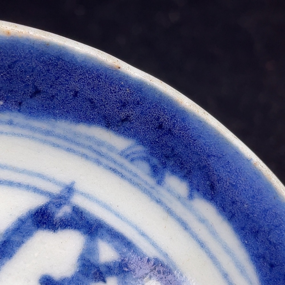 W30541289 Ceramic, Complete Piece, Mid-Early Qing Dynasty Blue and White Cymbidium Flower Plate (Subject to Actual Item)