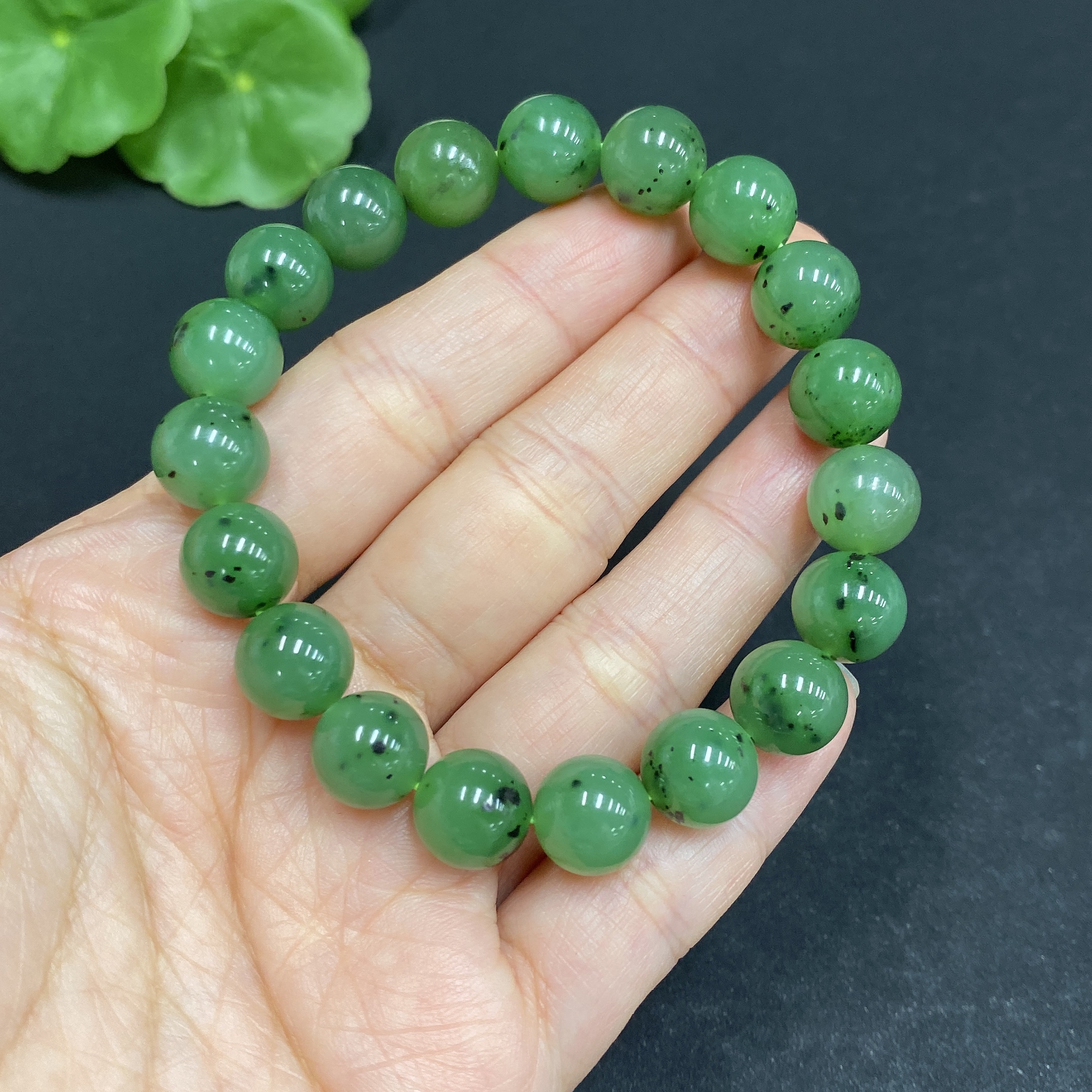 H33846263 Hetian Jade Bracelet, approx. 9.6mm, total weight approx. 28.9g