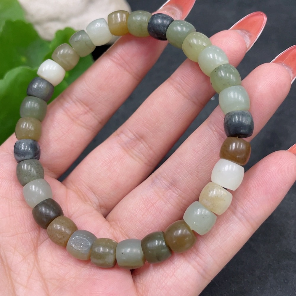 H34016029 Hetian Jade Bracelet, Approx. 7.6mm, Total Weight About 24g