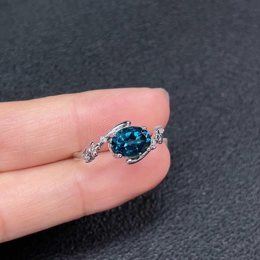 C34991247 Topaz Ring, Color Origin Undetermined, Adjustable, Non-Gold, Total Weight Approx. 2.08g, Size 5.7*8.1mm