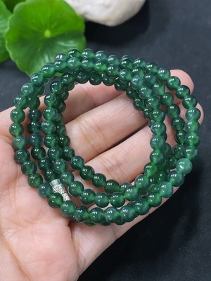 F35116650 Jadeite Bead Necklace Approx. 5.2mm Non-Gold Total Weight Approx. 27.44g