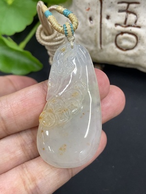 F46596417 翡翠钱袋挂件 货品总重约14.9g